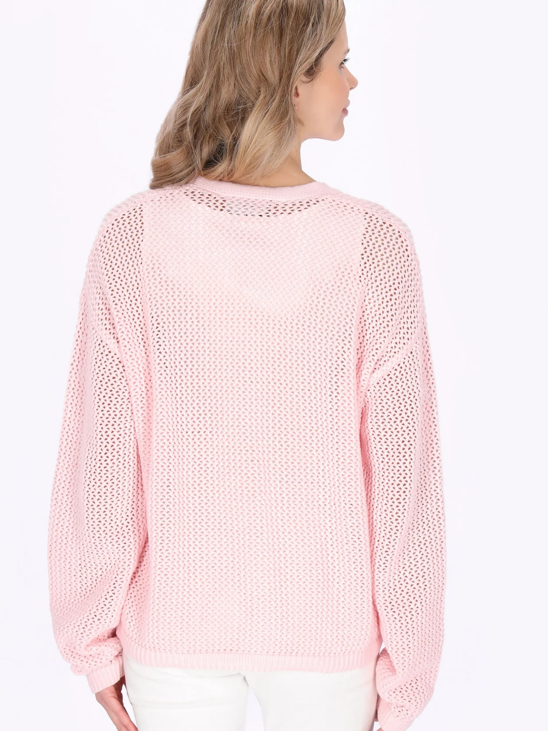 Usha Damen Strickjacke in rosa