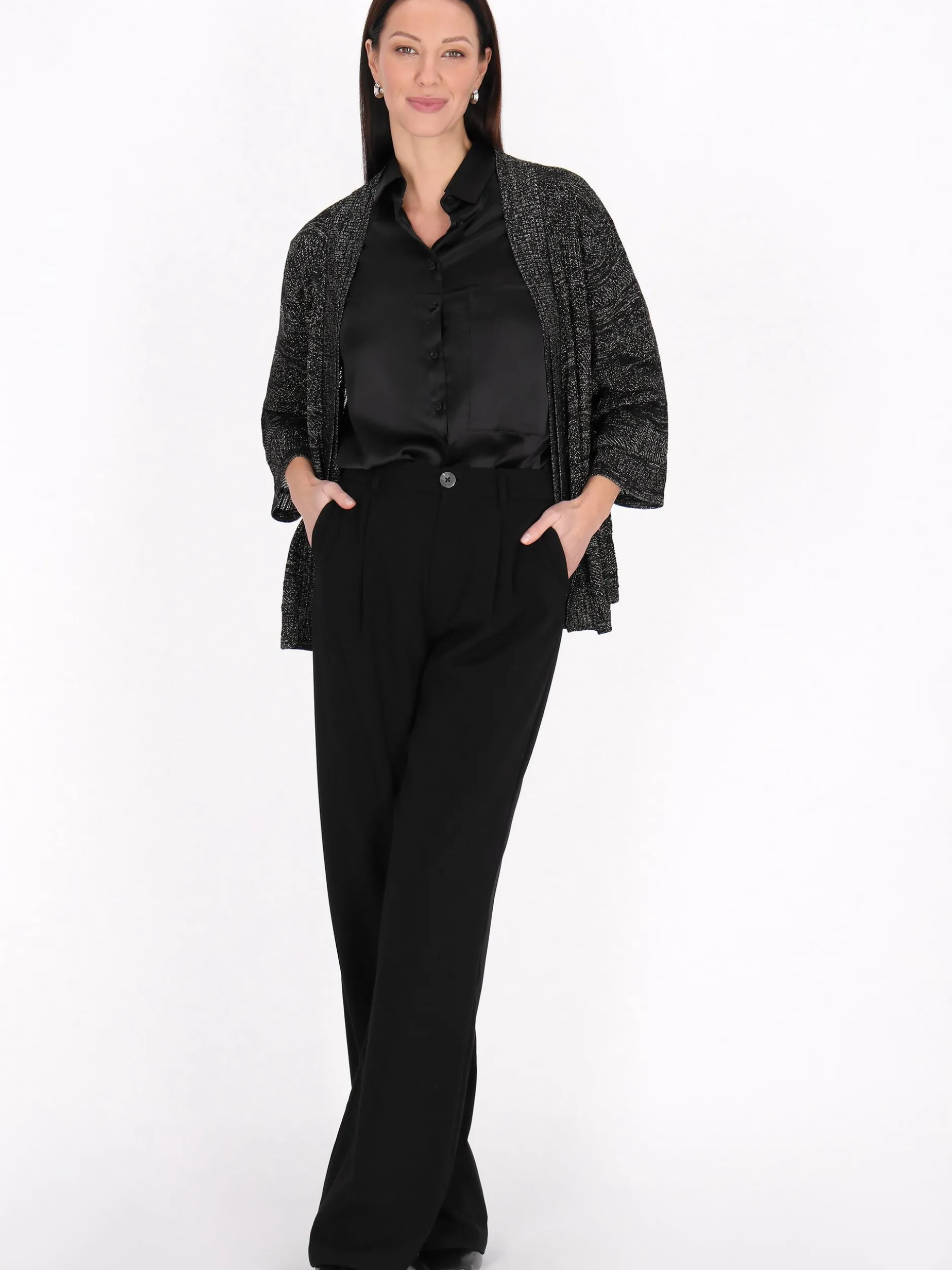 Usha Damen Strickjacke in schwarz