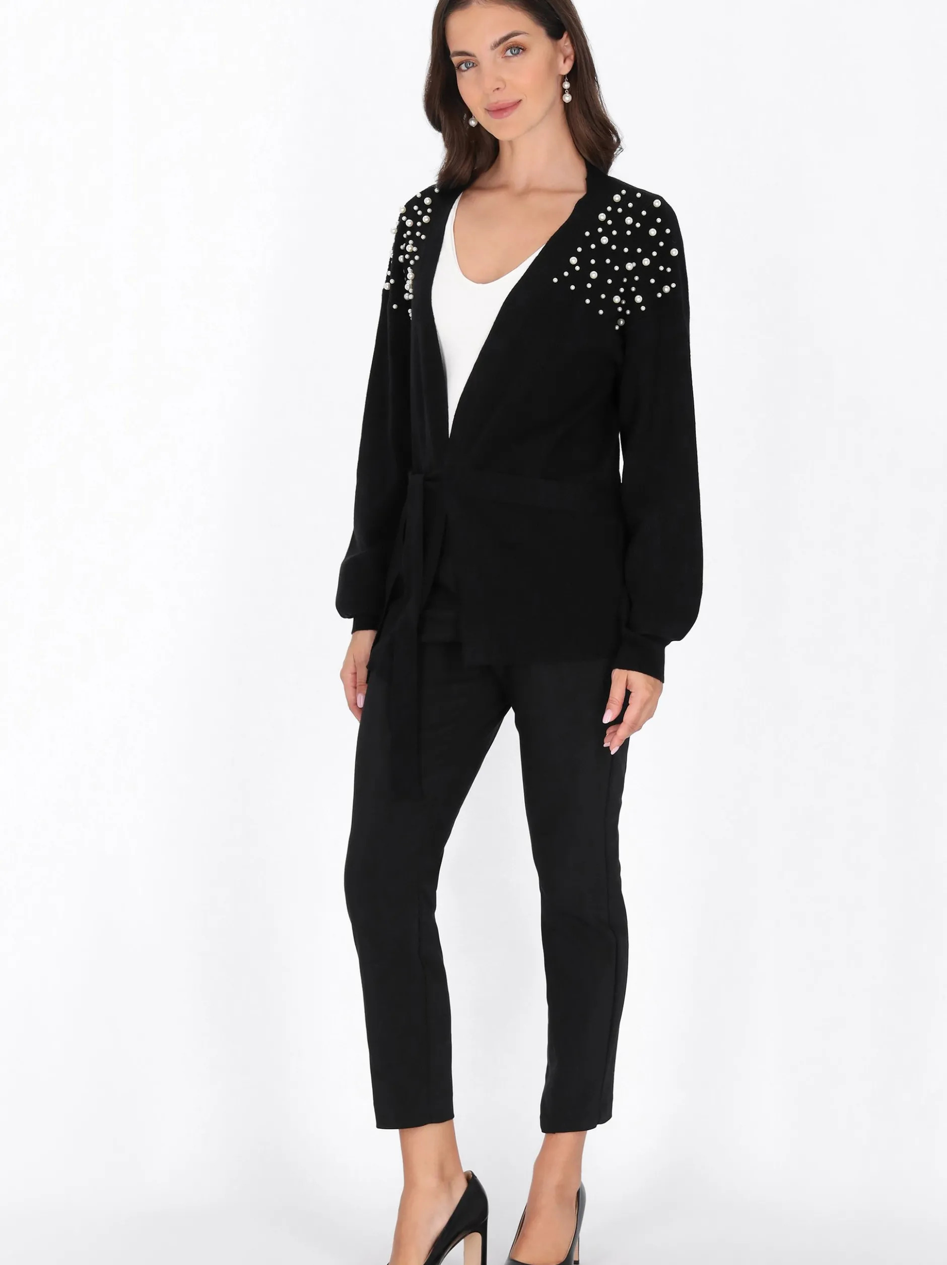 Usha Damen Strickjacke in schwarz