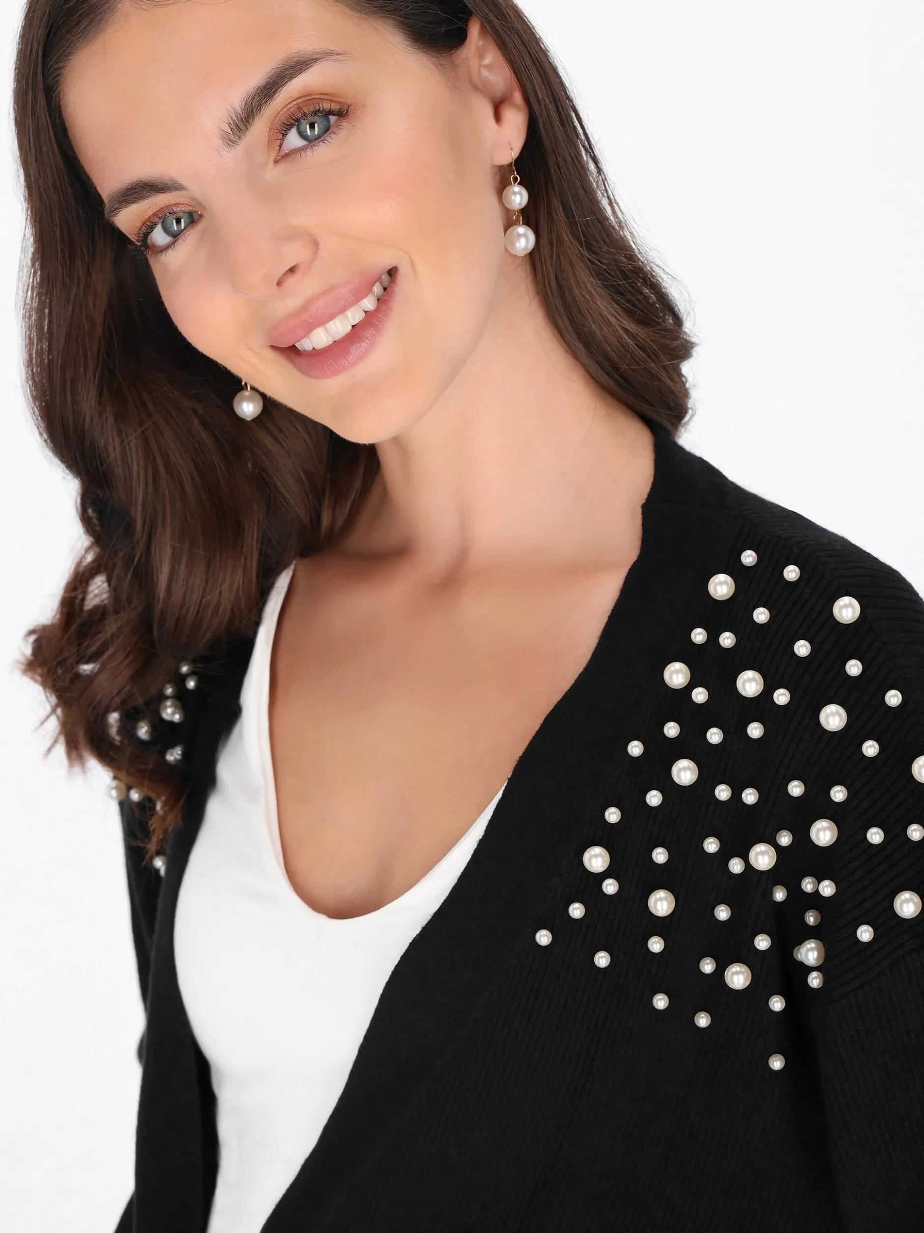 Usha Damen Strickjacke in schwarz