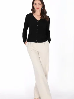 Usha Damen Strickjacke in schwarz