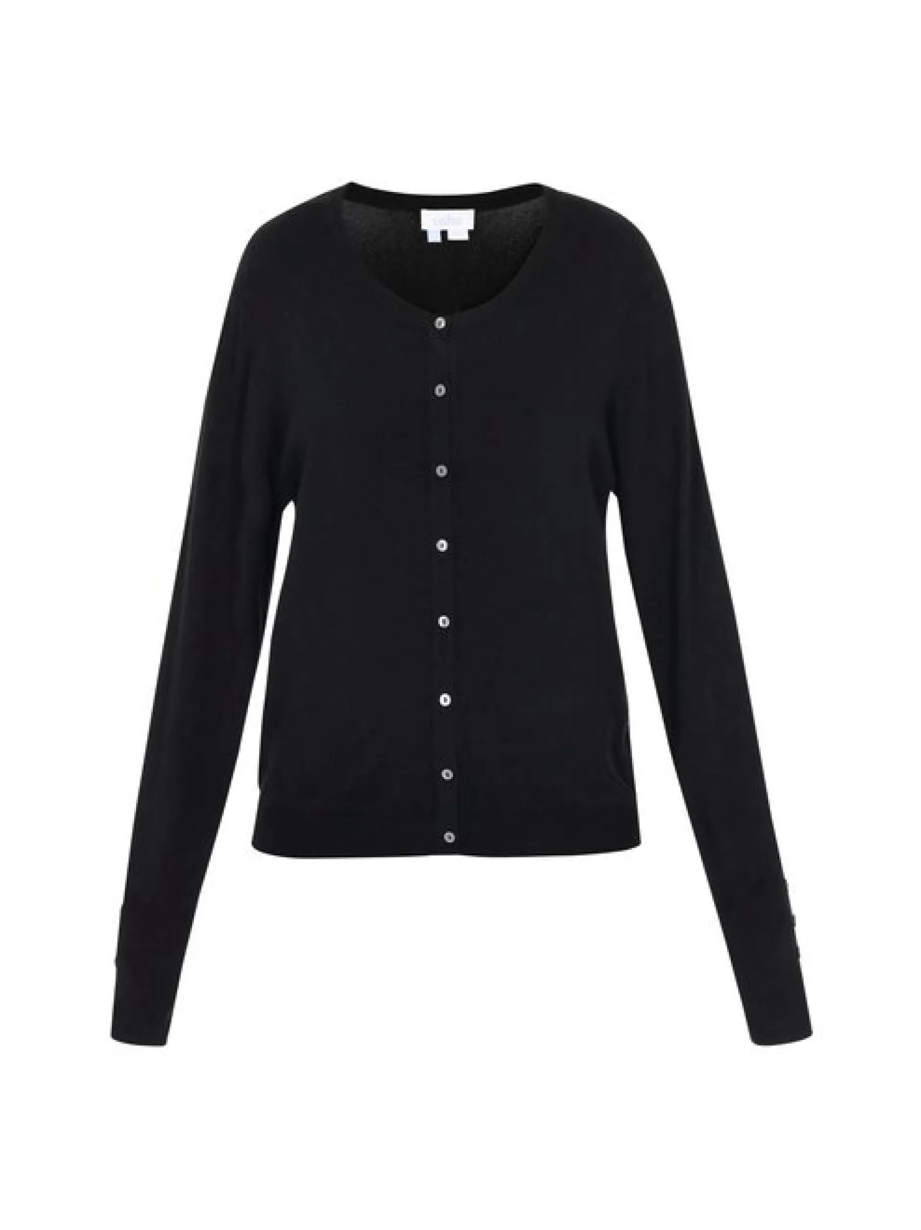 Usha Damen Strickjacke in schwarz - Ausschnitt: Rundhals