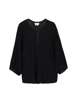 Usha Damen Strickjacke in schwarz - Ausschnitt: Rundhals