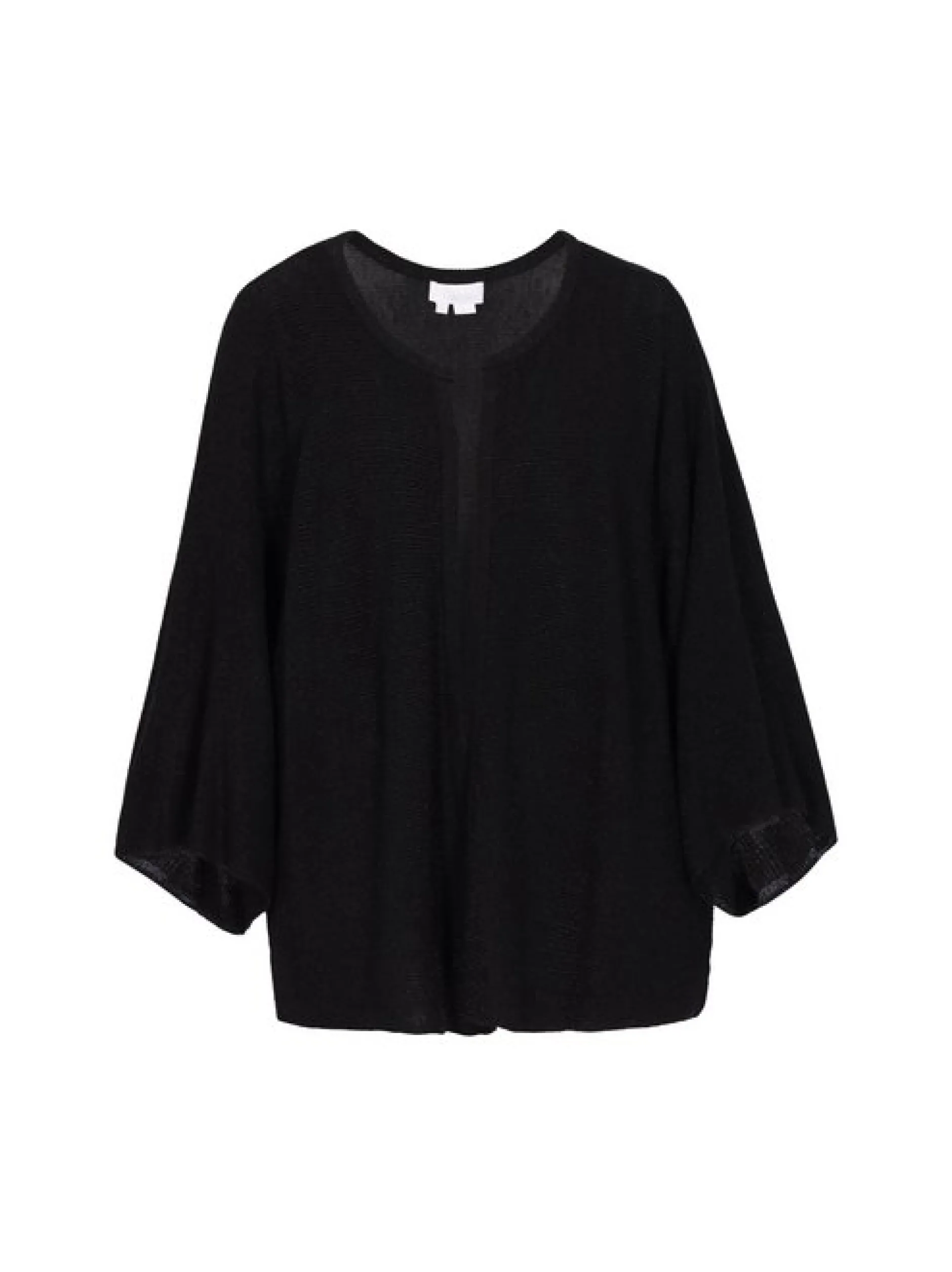 Usha Damen Strickjacke in schwarz - Ausschnitt: Rundhals