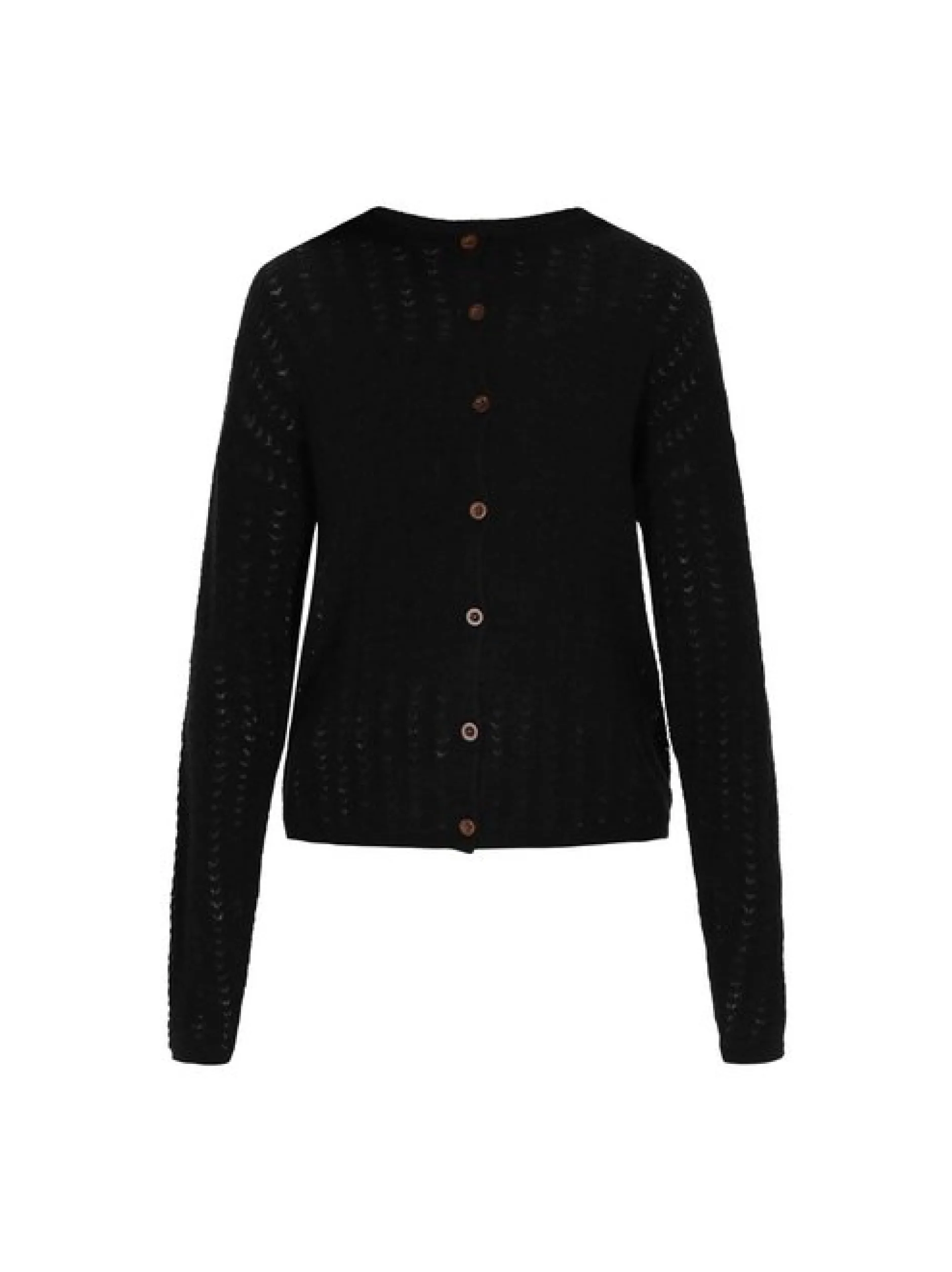 Usha Damen Strickjacke in schwarz - Ausschnitt: Rundhals