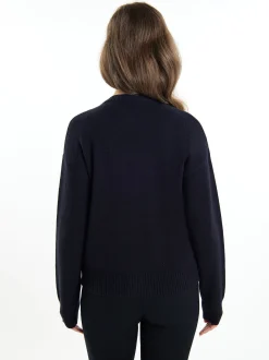 Usha Damen Strickjacke mit Perlen in schwarz