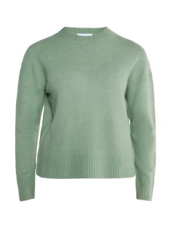 Usha Damen Strickpullover in grün - Ausschnitt: Rundhals