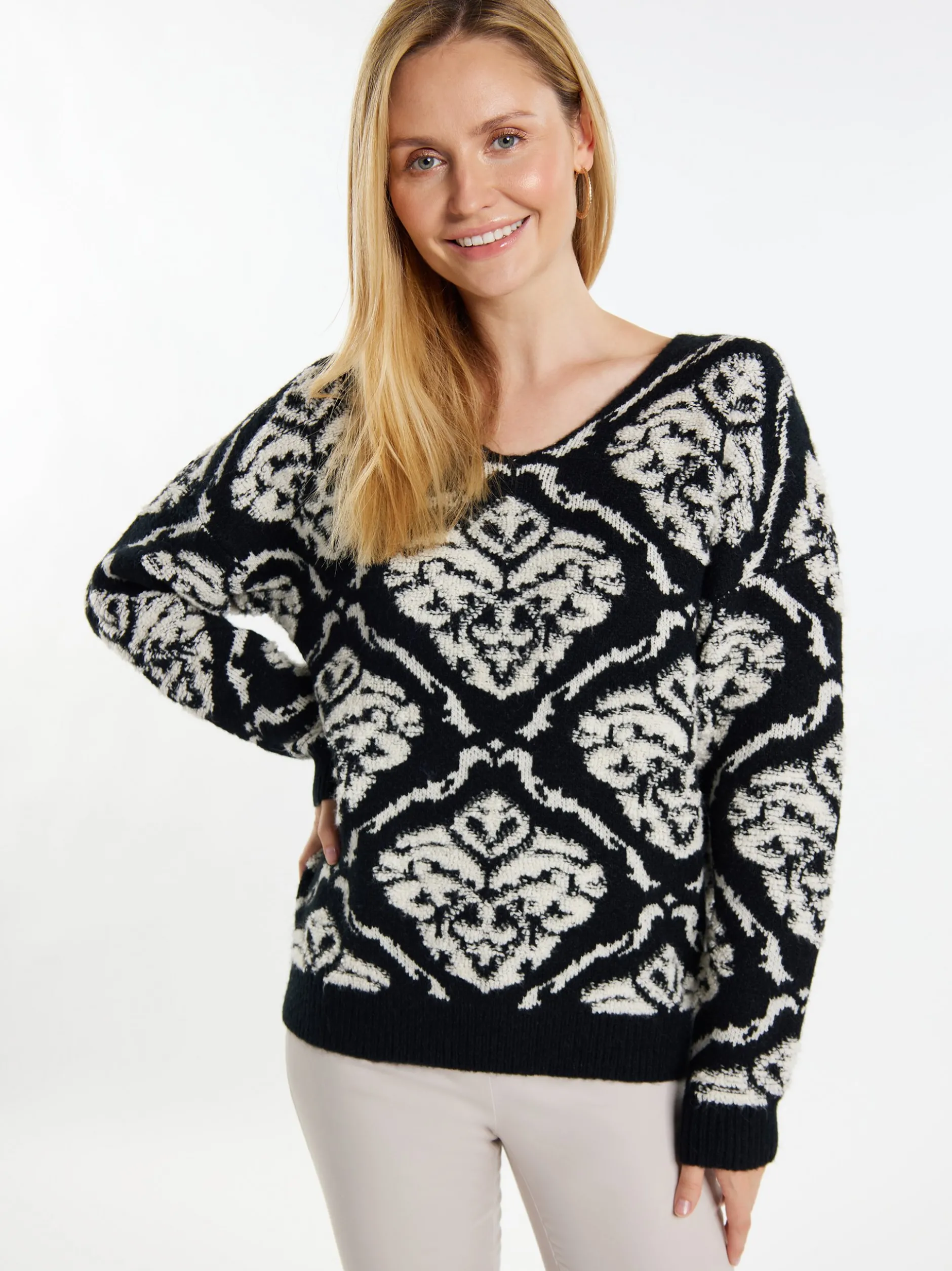 Usha Damen Strickpullover in mehrfarbig