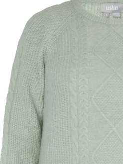 Usha Damen Strickpullover in mint - Ausschnitt: Rundhals