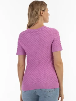 Usha Damen Strickpullover in rosa - Ausschnitt: Rundhals