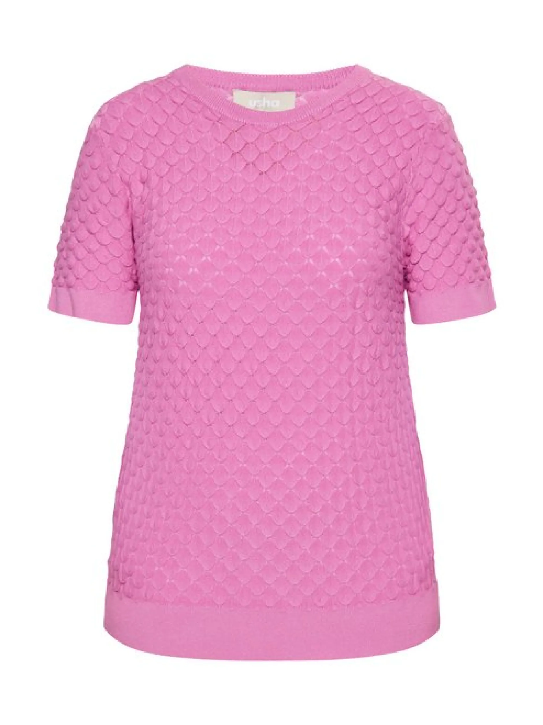 Usha Damen Strickpullover in rosa - Ausschnitt: Rundhals