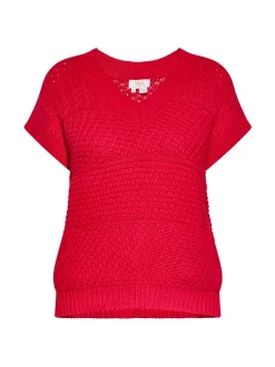 Usha Damen strickpullunder in rot