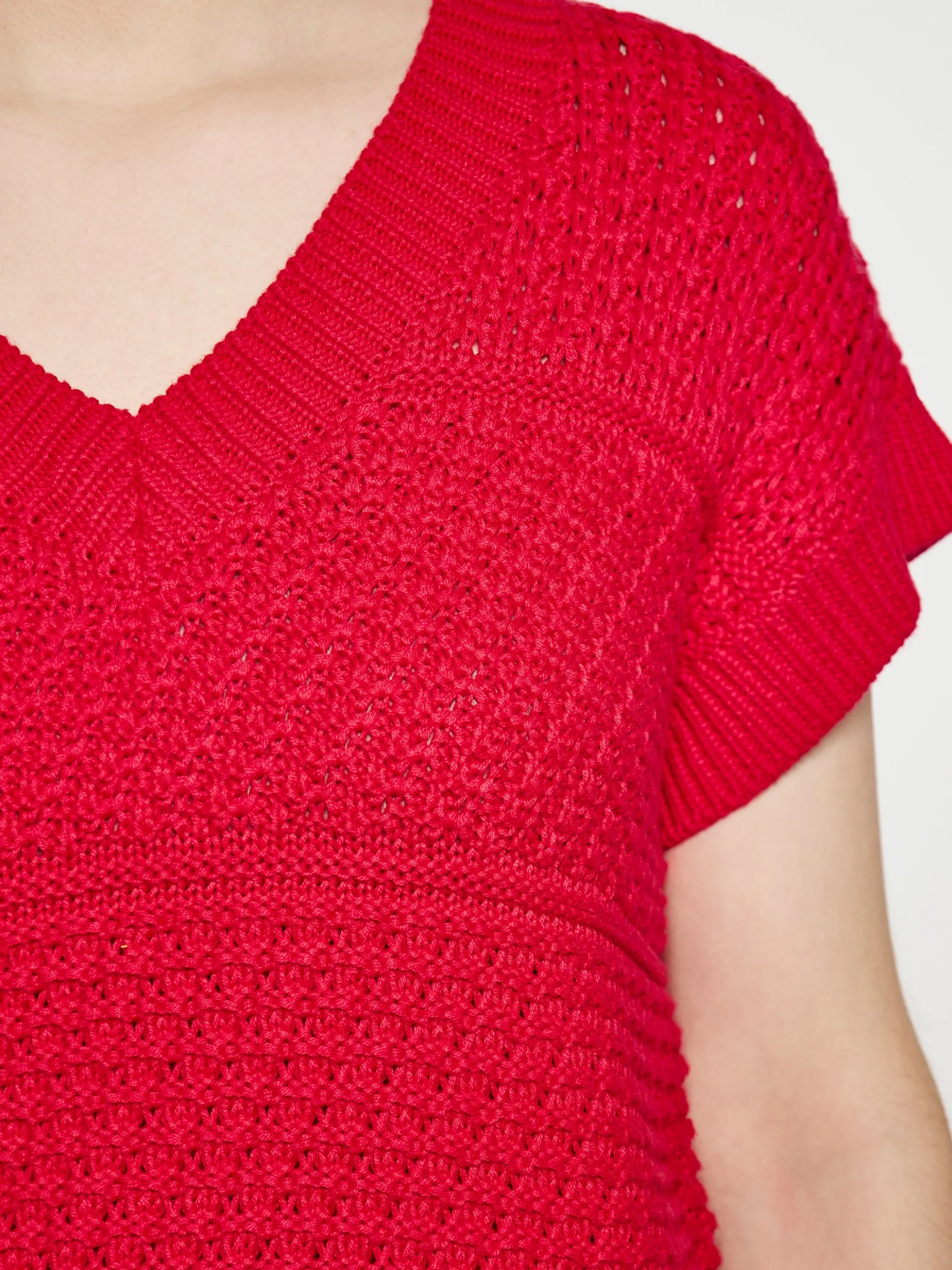 Usha Damen strickpullunder in rot