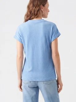 Usha Damen T-Shirt in blau - Ausschnitt: Rundhals