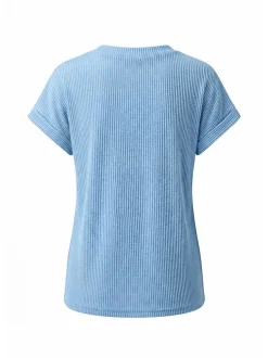 Usha Damen T-Shirt in blau - Ausschnitt: Rundhals