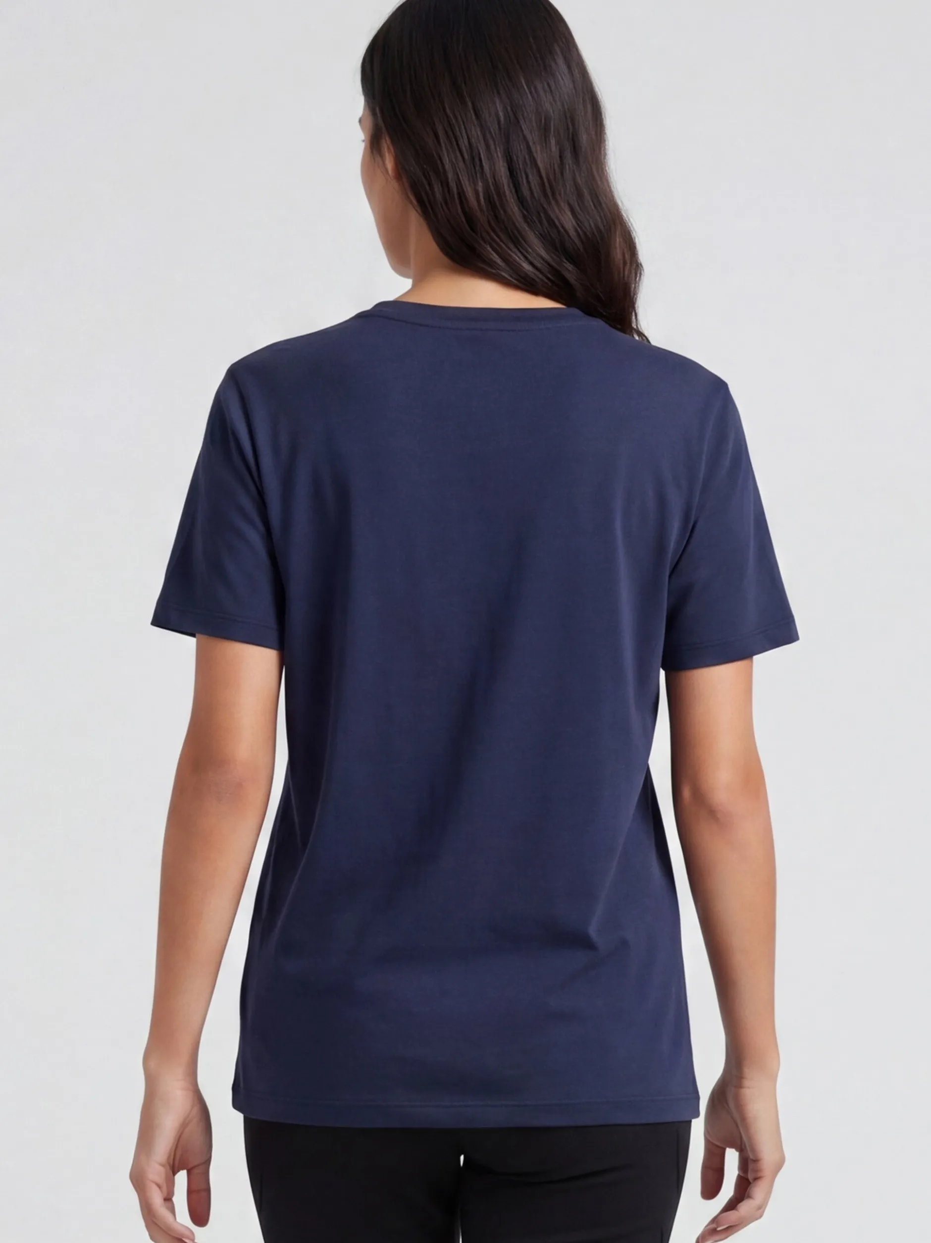 Usha Damen T-Shirt in marine - Ausschnitt: Rundhals
