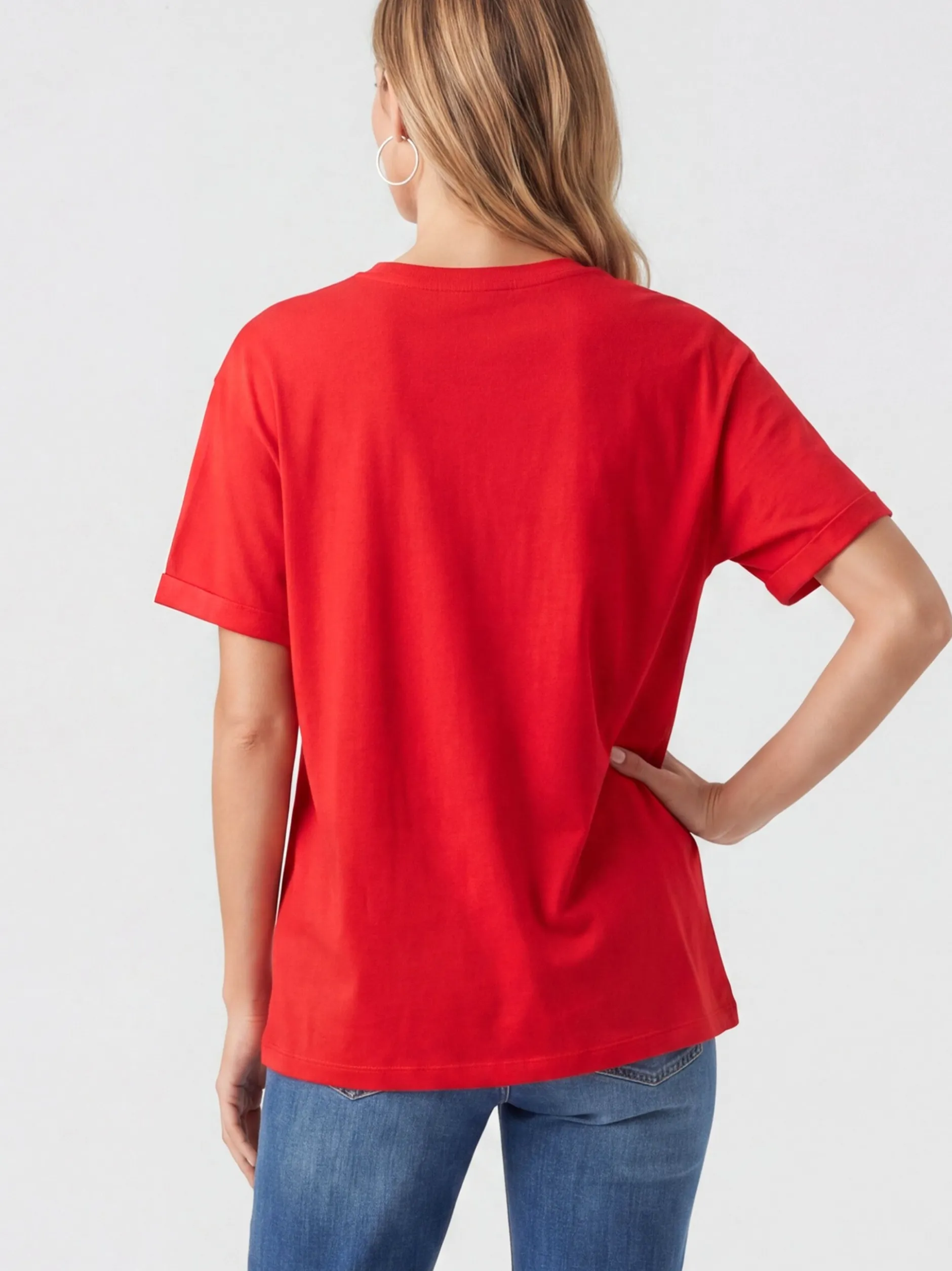 Usha Damen T-Shirt in rot - Ausschnitt: Rundhals