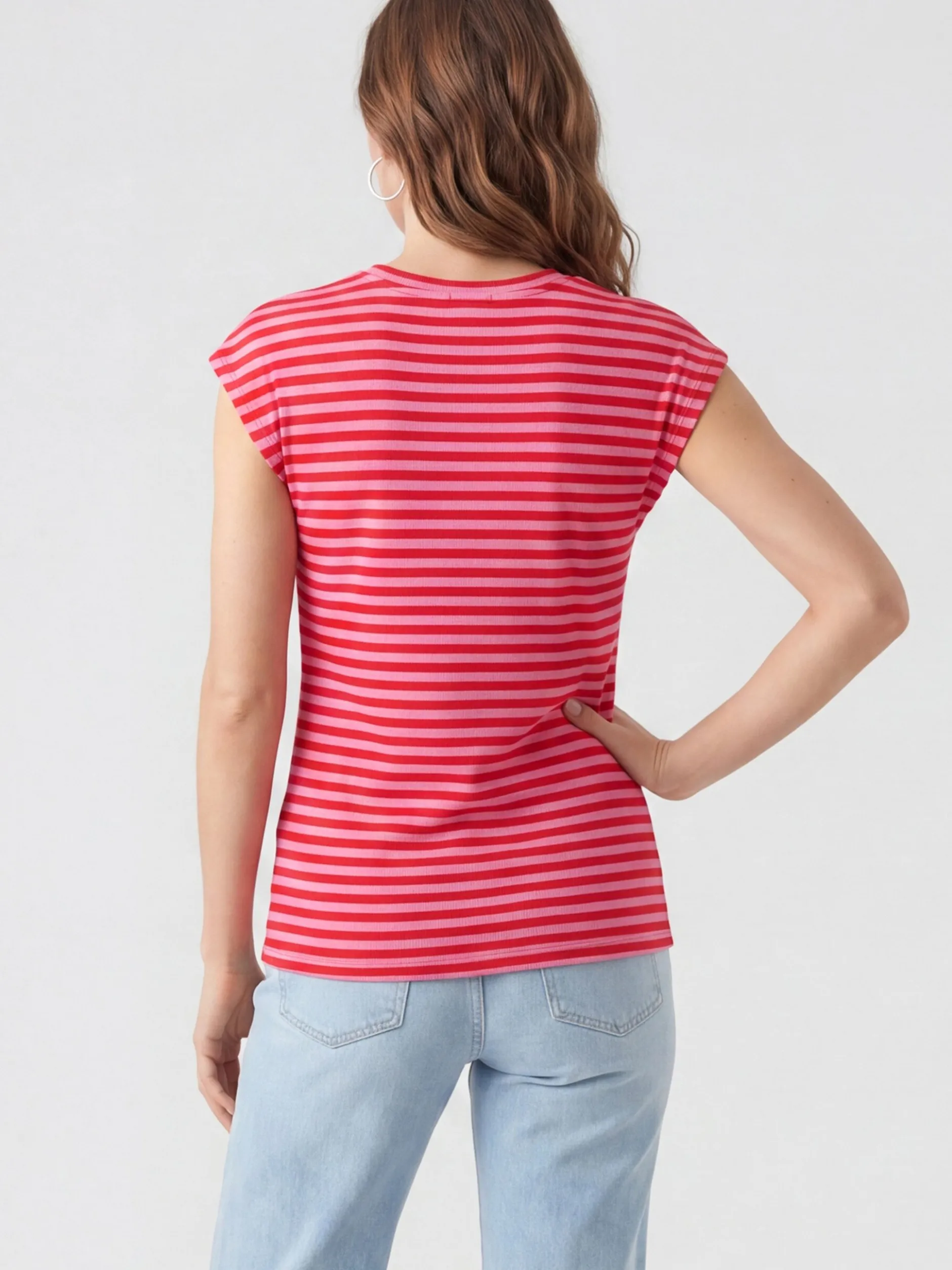Usha Damen T-Shirt in rot - Ausschnitt: Rundhals
