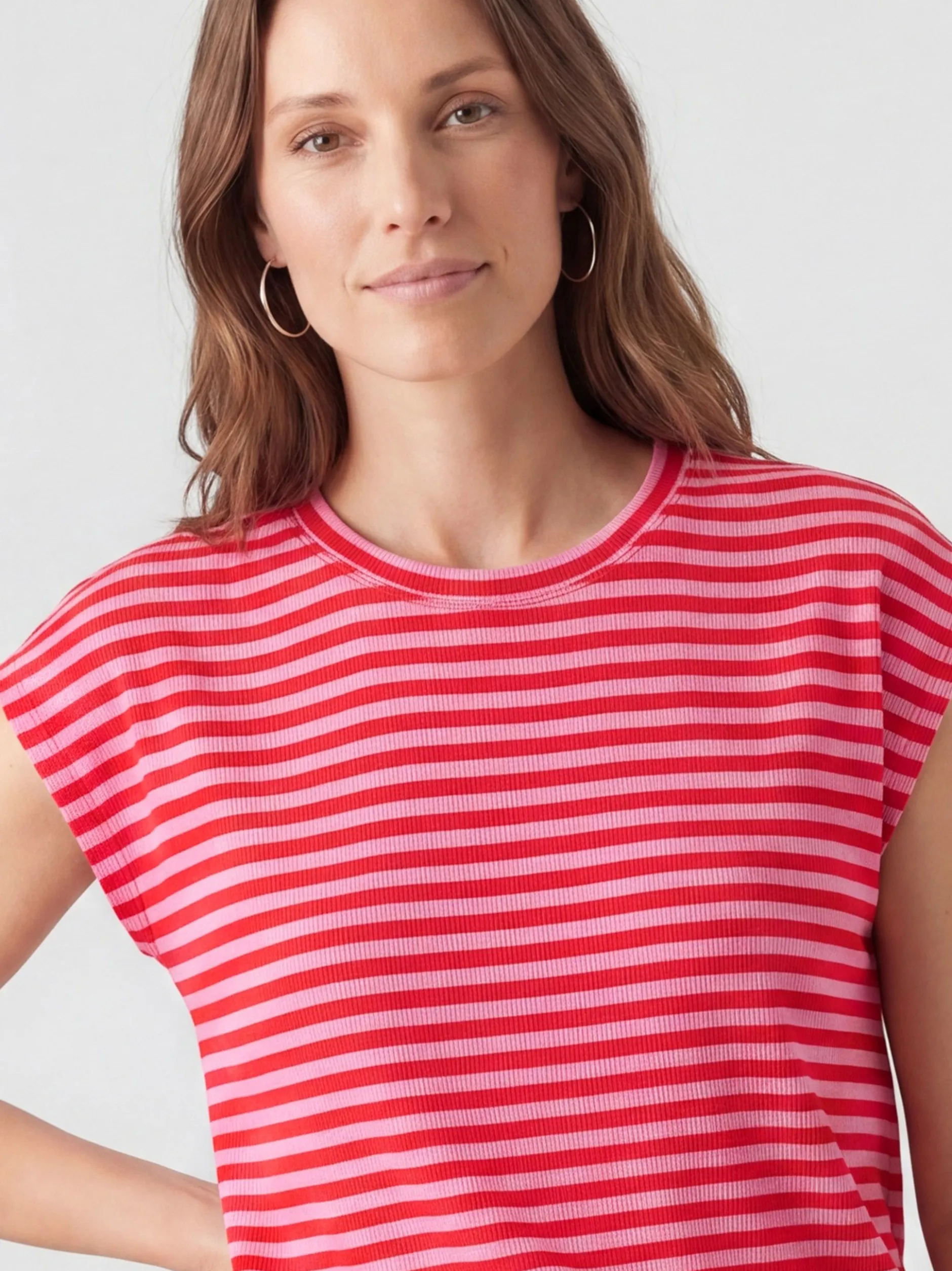 Usha Damen T-Shirt in rot - Ausschnitt: Rundhals