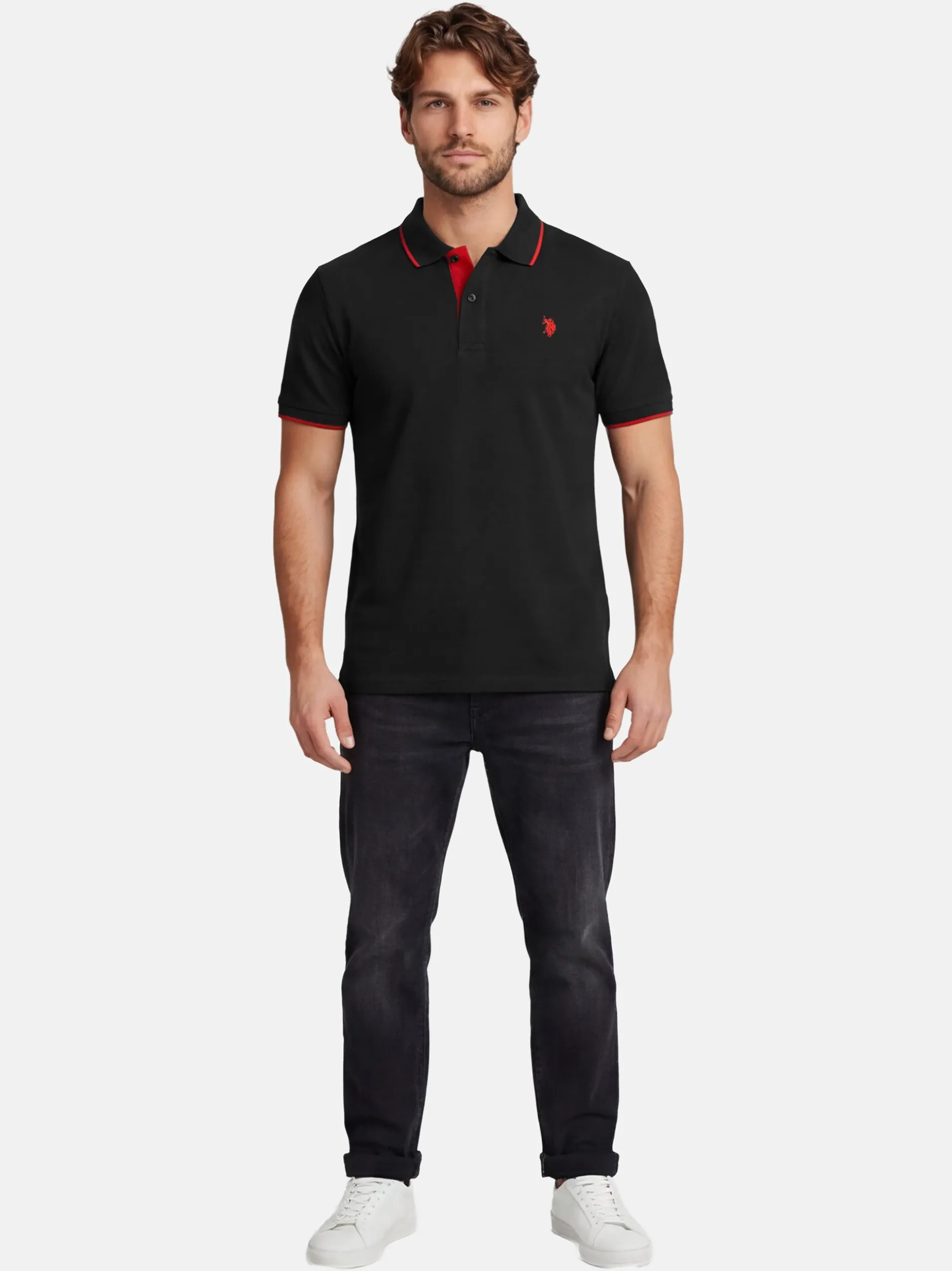 U.S. Polo Assn. Herren Poloshirts - USKayle in schwarz