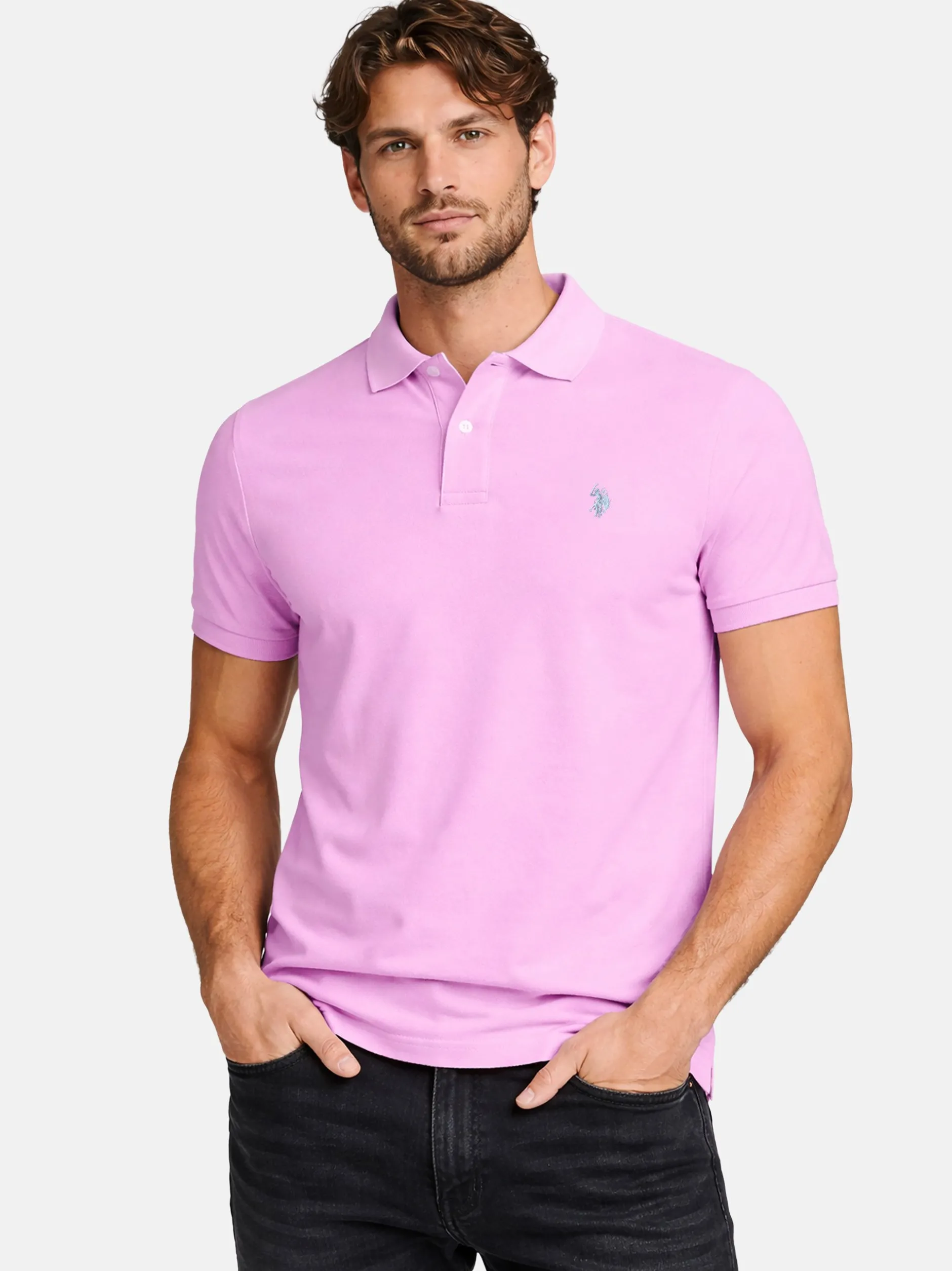 U.S. Polo Assn. Herren Poloshirt - USBrodyy in pink