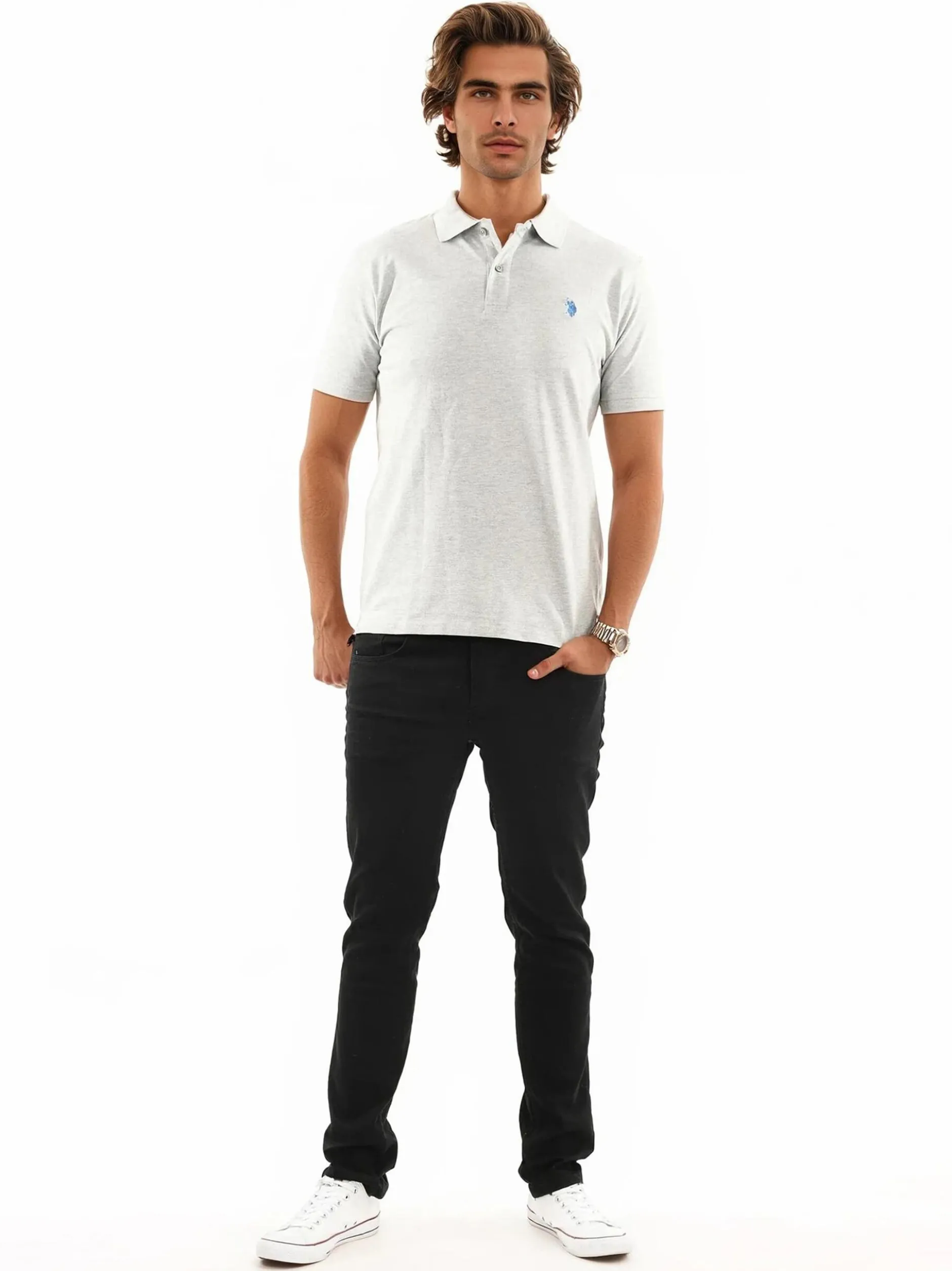 U.S. Polo Assn. Herren Poloshirt - USNeho in grau