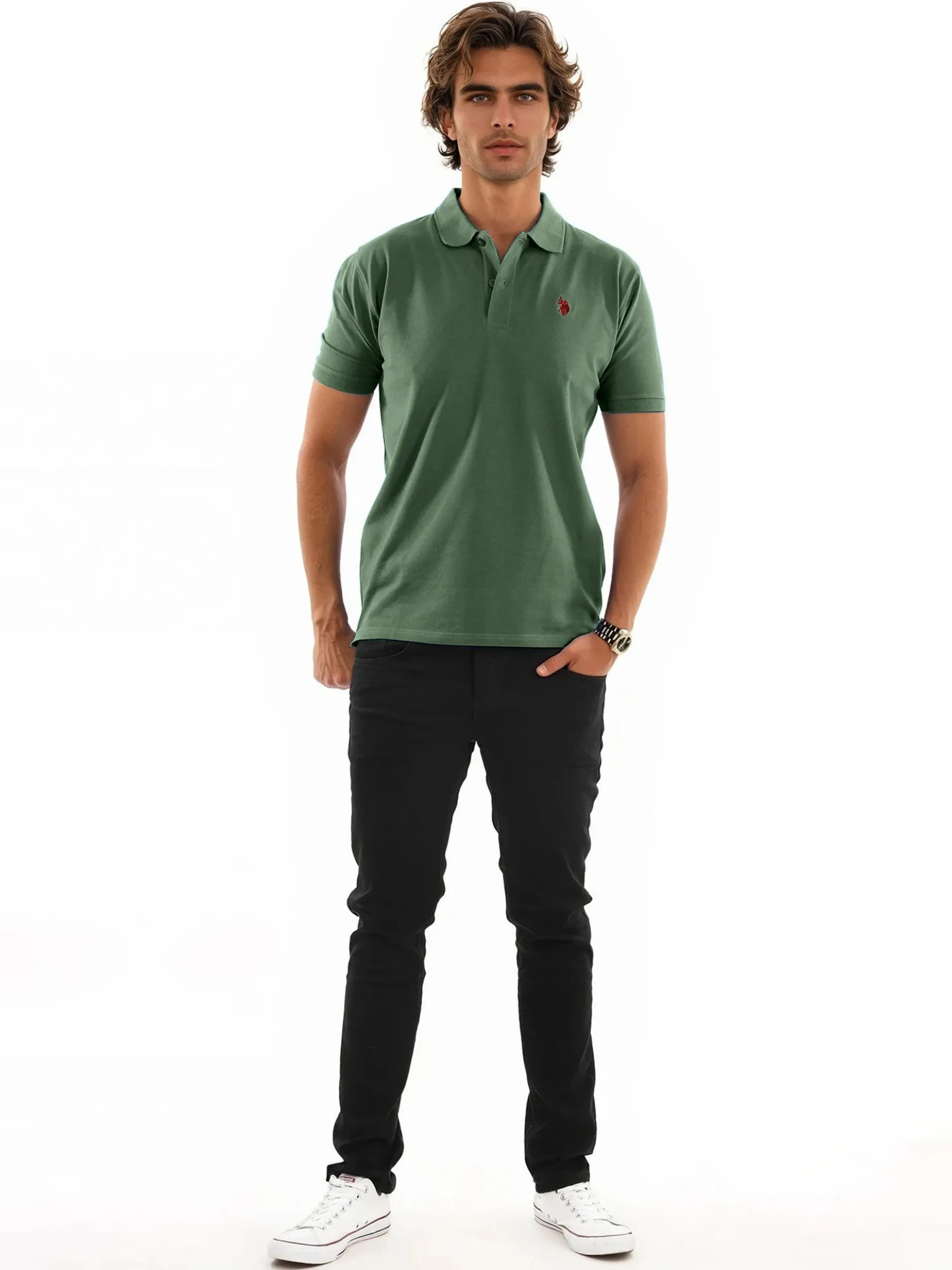 U.S. Polo Assn. Herren Poloshirt - USNeho in grün