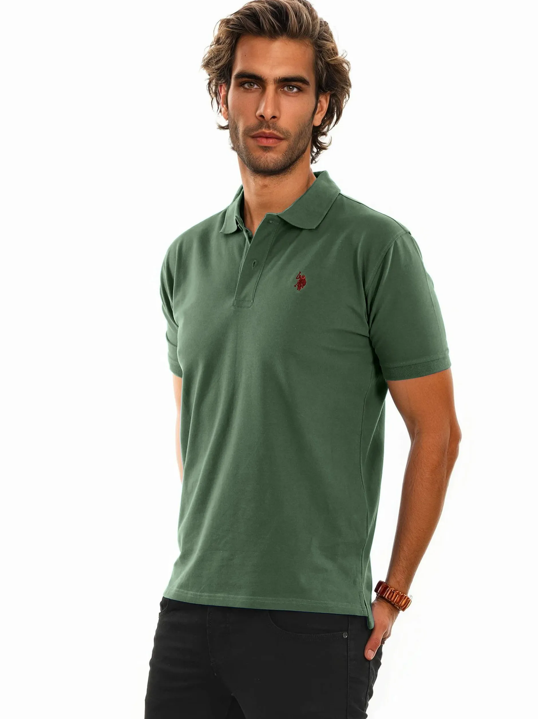 U.S. Polo Assn. Herren Poloshirt - USNeho in grün