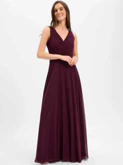 Vera Mont Damen Abendkleid in aubergine - Länge: lang