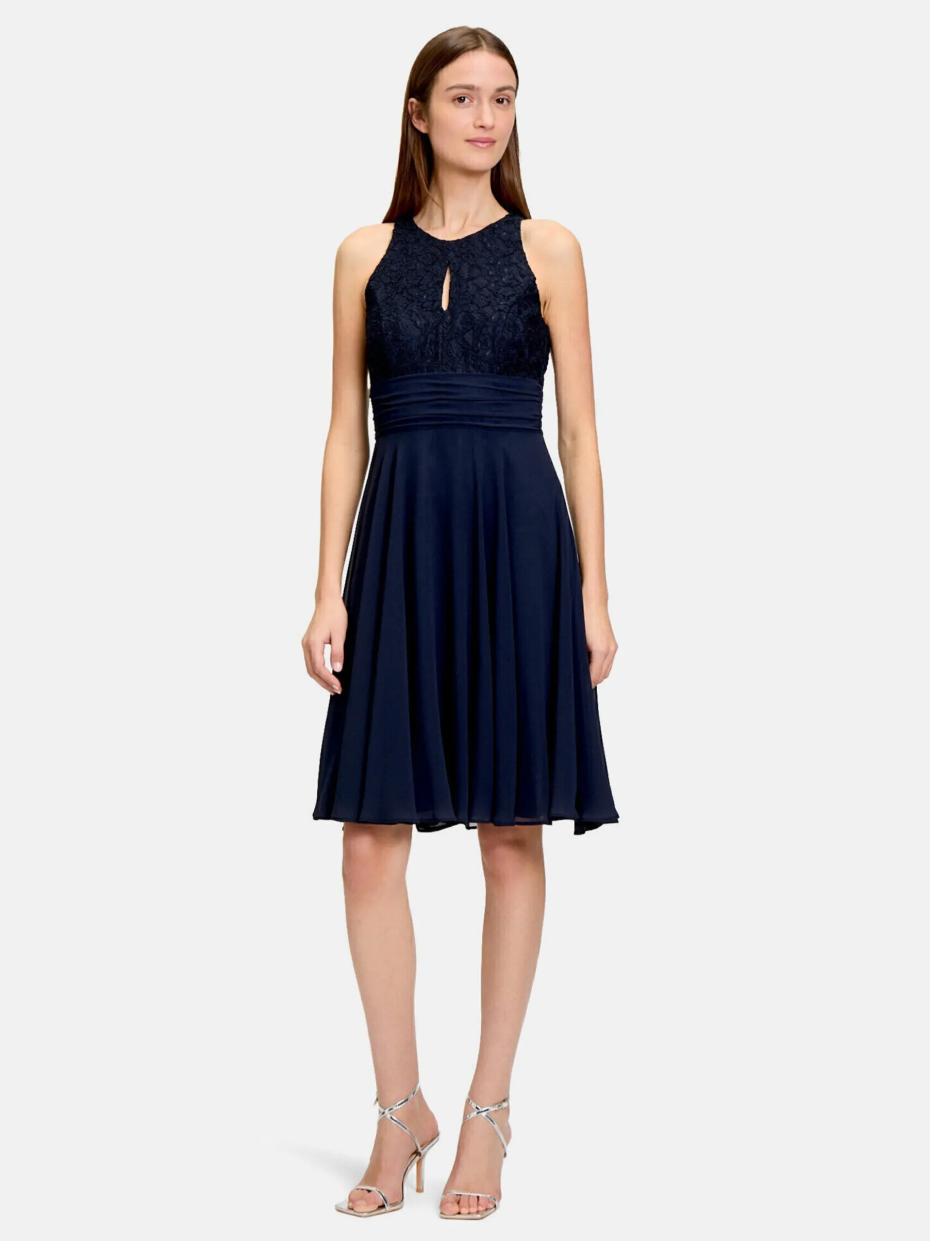 Vera Mont Damen Abendkleid in lind blau