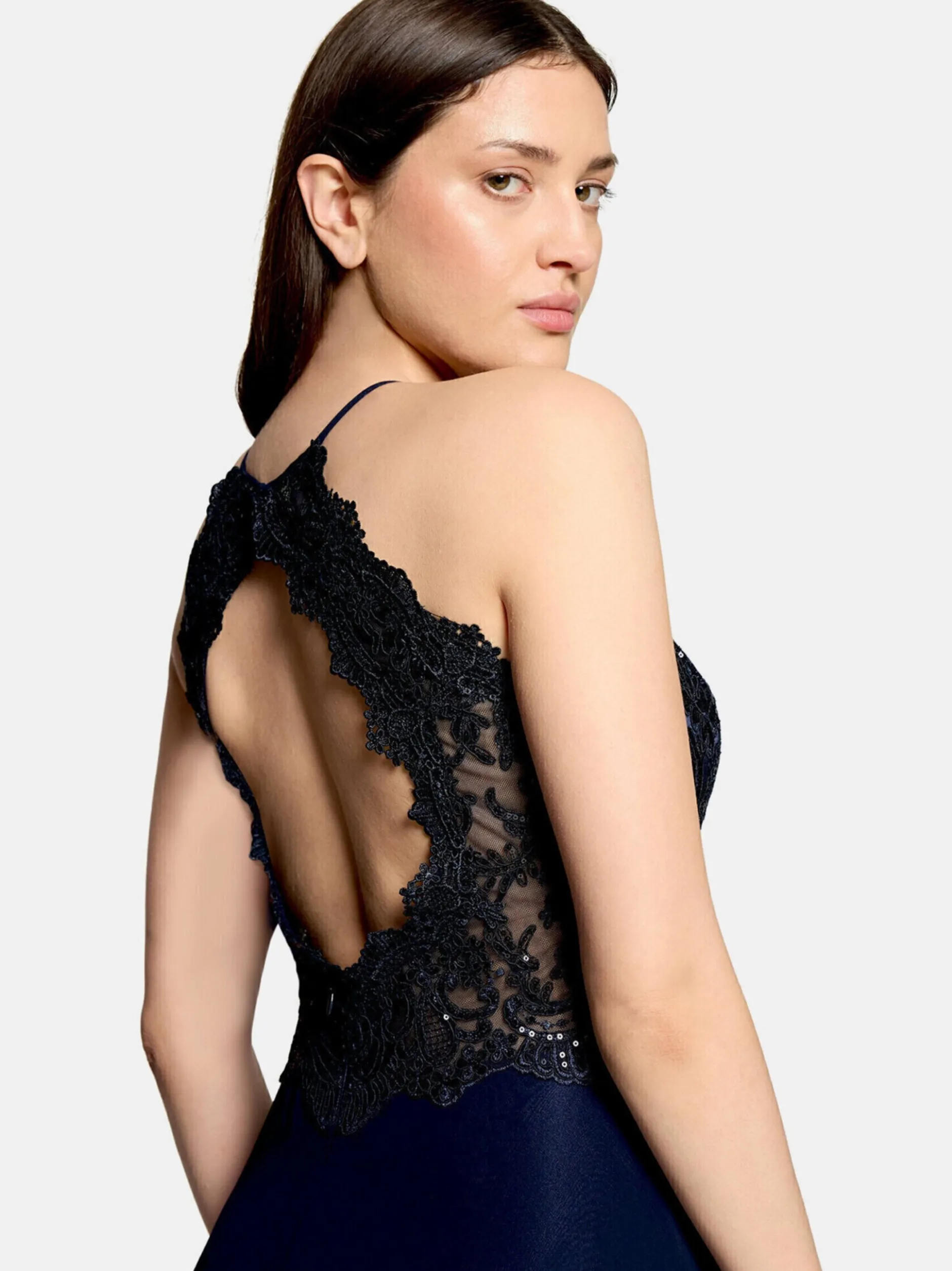 Vera Mont Damen Abendkleid in marine blau