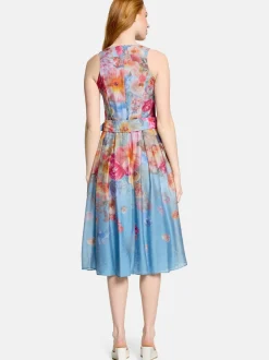 Vera Mont Damen Cocktailkleid in blau mehrfarbig