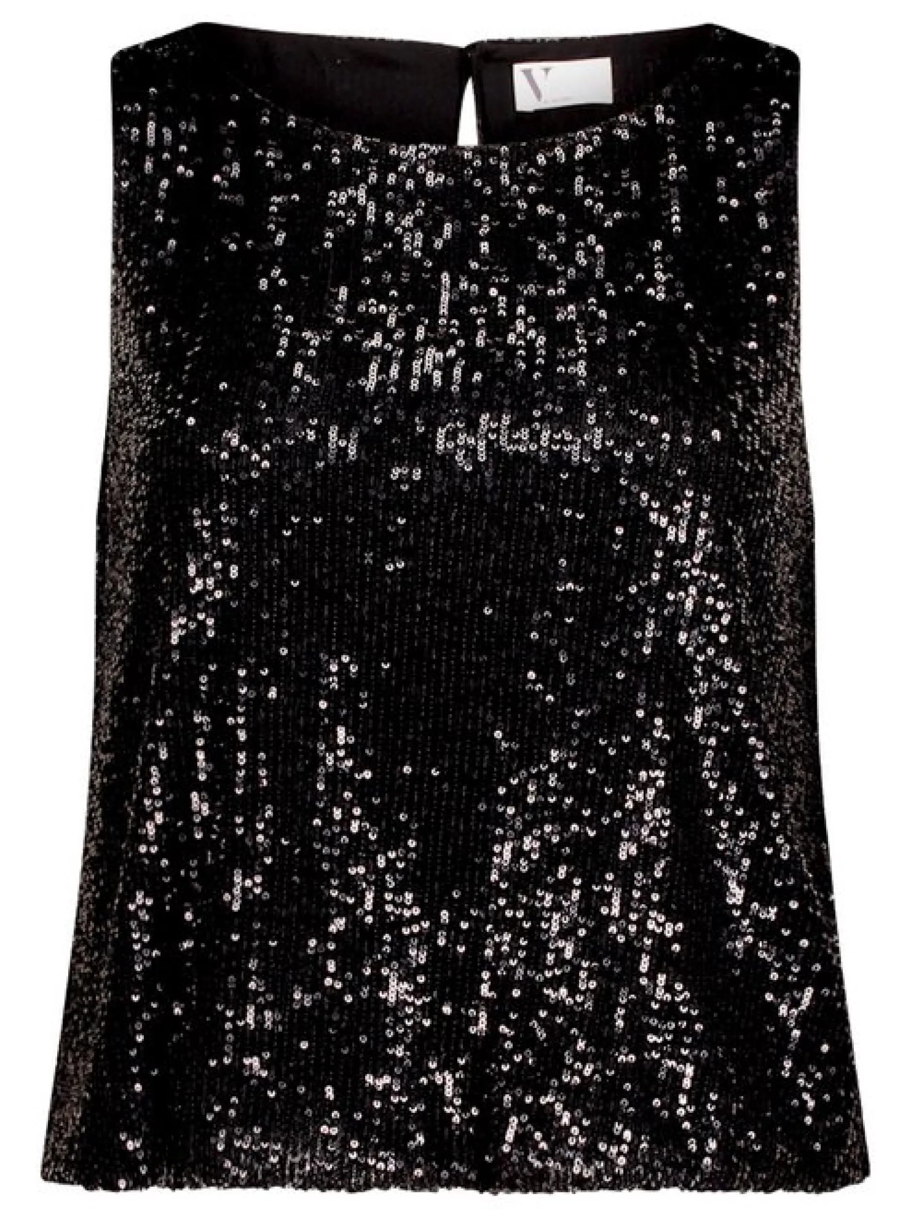Vera Mont Damen Pailletten-Top in schwarz