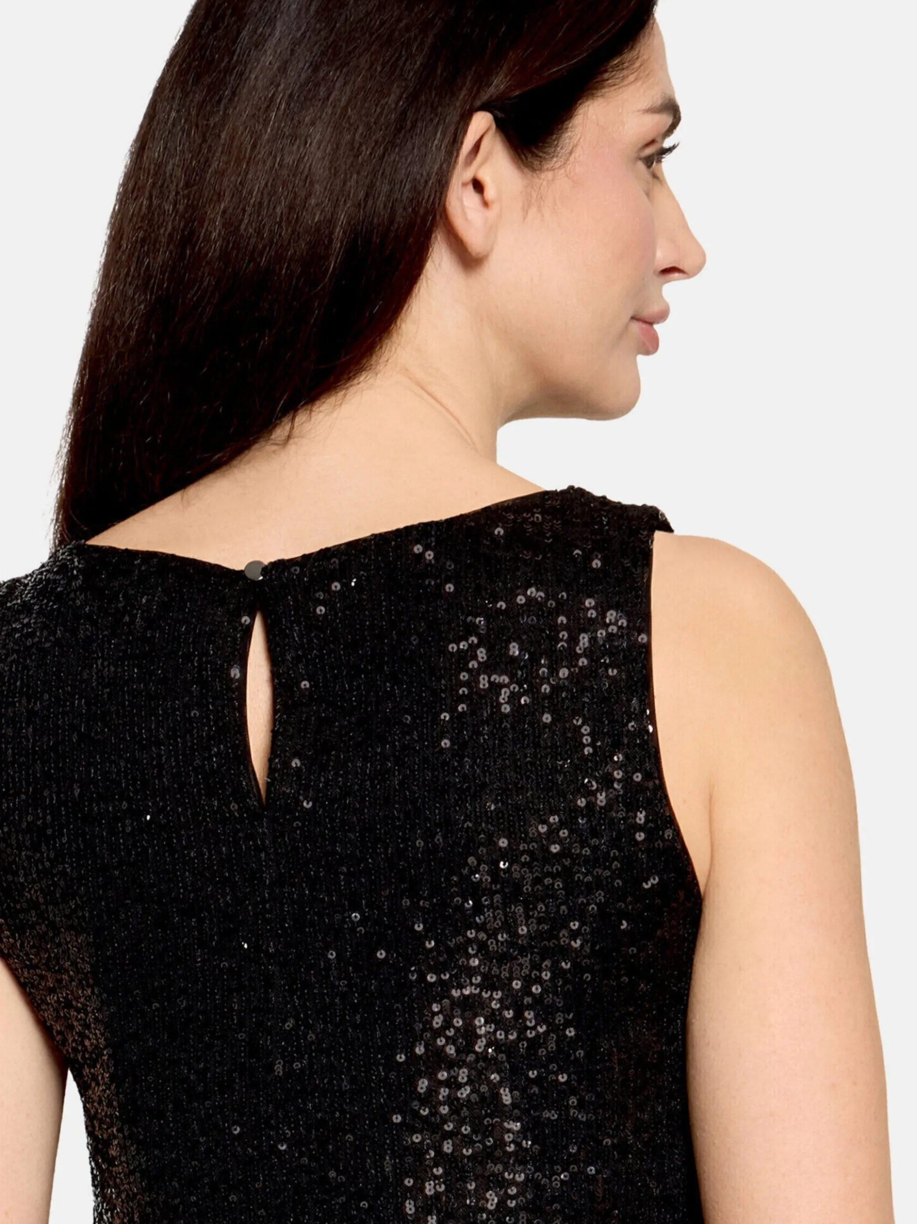 Vera Mont Damen Pailletten-Top in schwarz