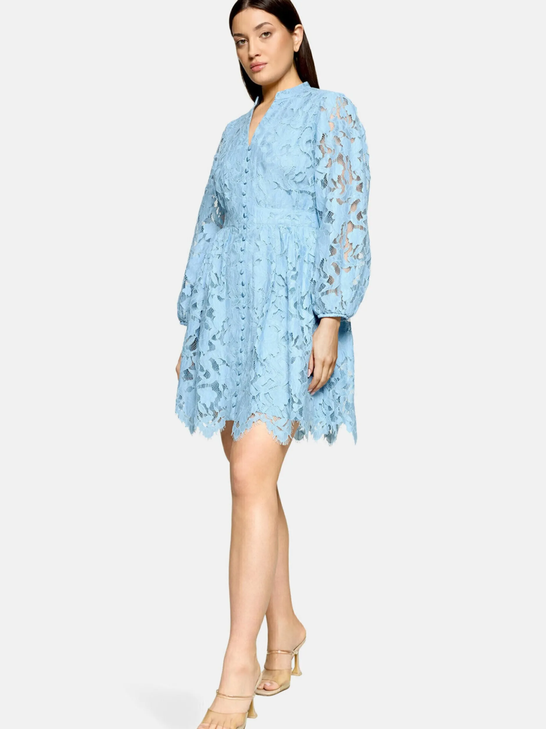 Vera Mont Damen Spitzenkleid in hellblau