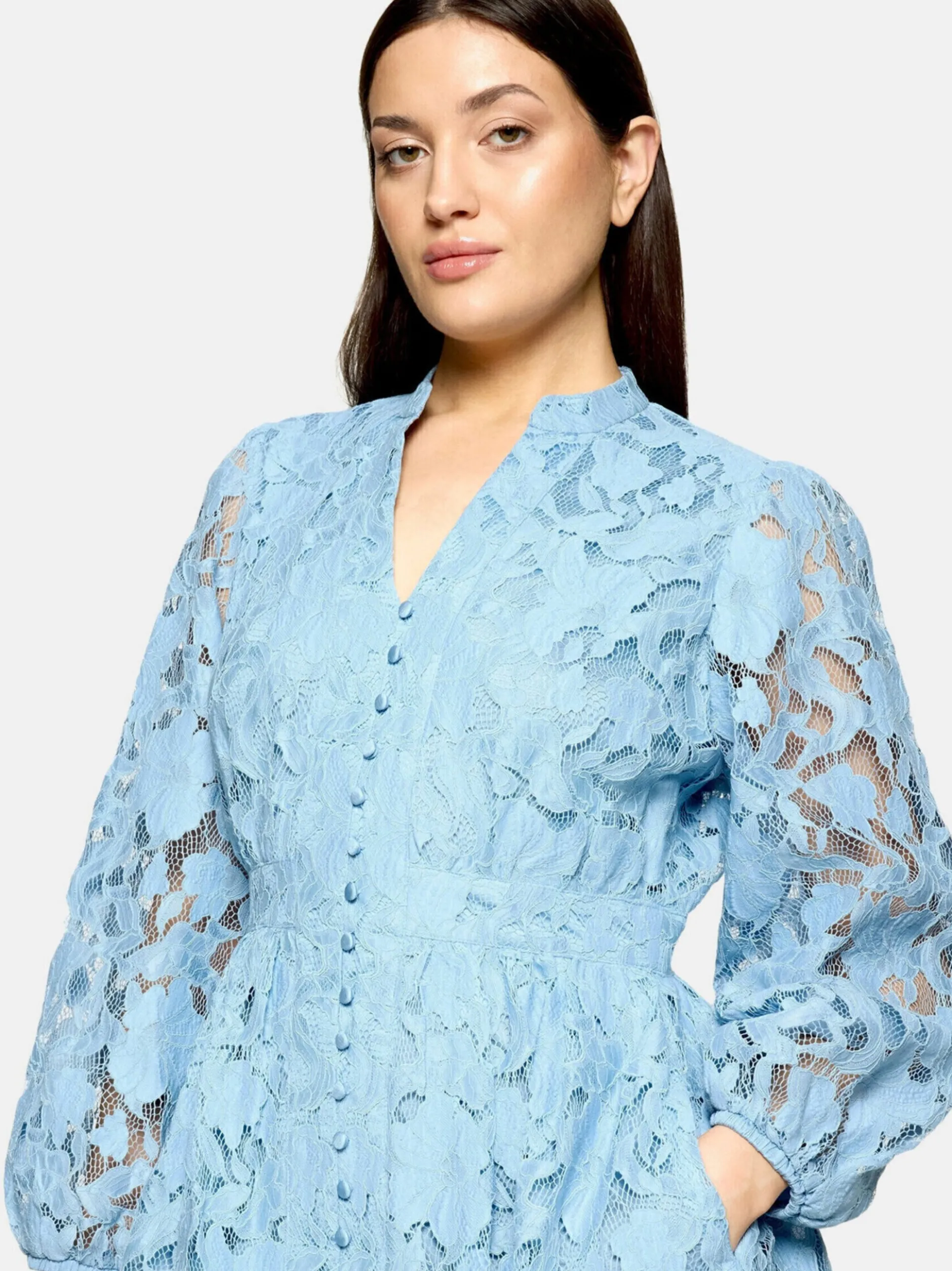 Vera Mont Damen Spitzenkleid in hellblau