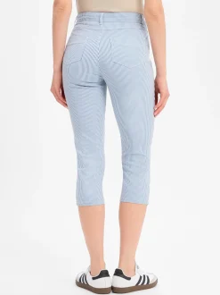 VG Damen Caprihose in hellblau weiß - Länge: verkürzt