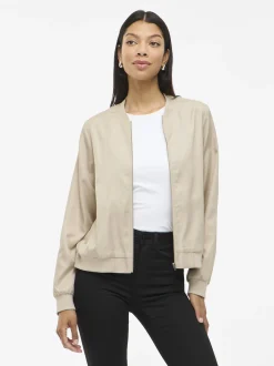 Vila Damen Jacke - Papaya in beige