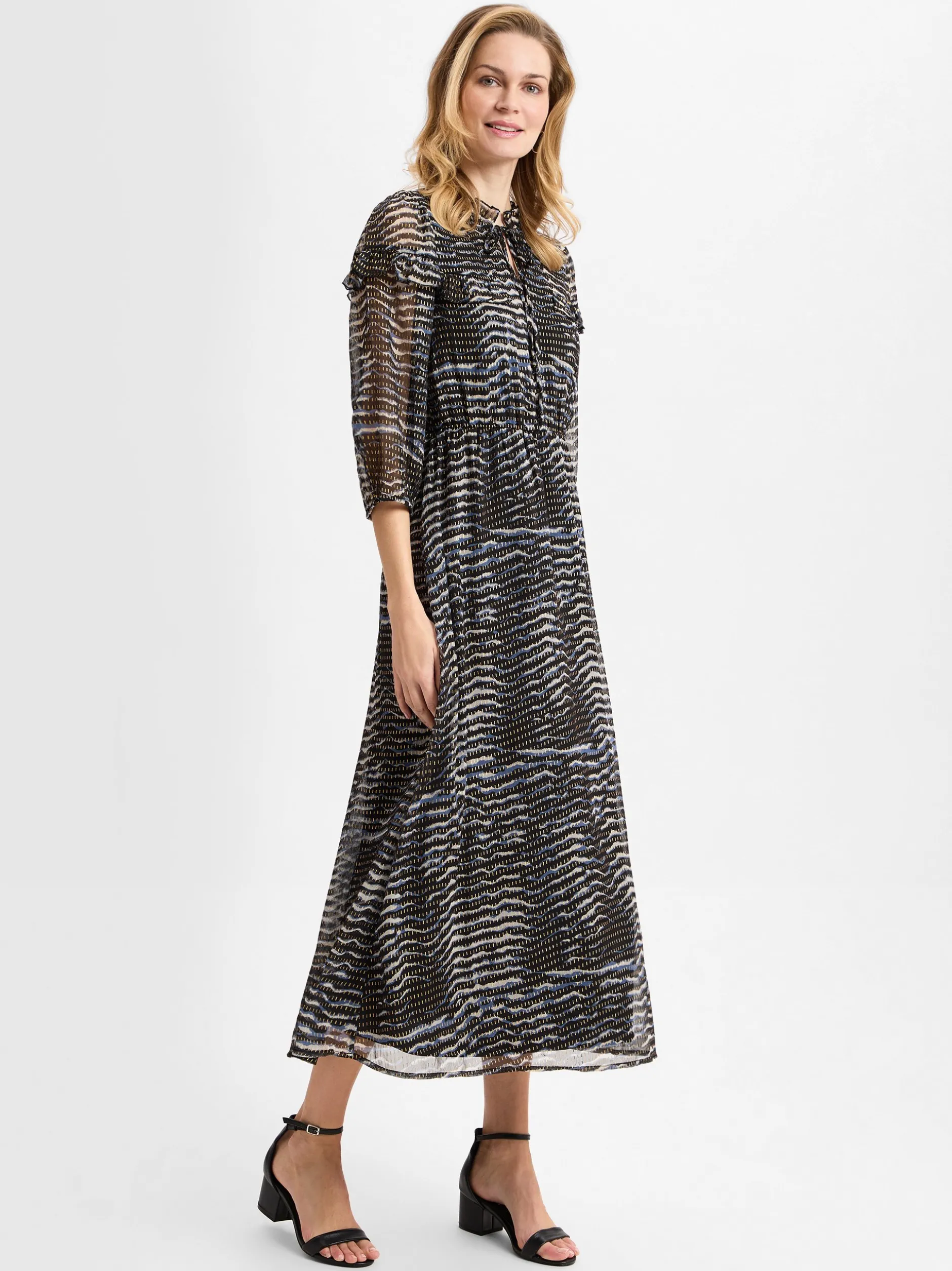 Vila Damen Kleid - VIDarcy in schwarz blau - Länge: lang