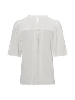 Vila Damen Kurzarm Blusenshirt - Visefina in ecru