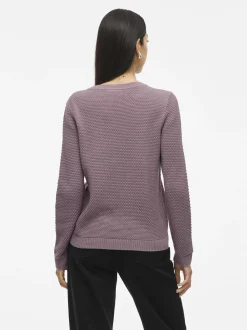 Vila Damen Pullover - VIDalo in altrosa - Ärmel: langarm