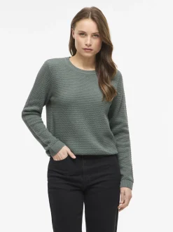 Vila Damen Pullover - VIDalo in tanne - Ärmel: langarm