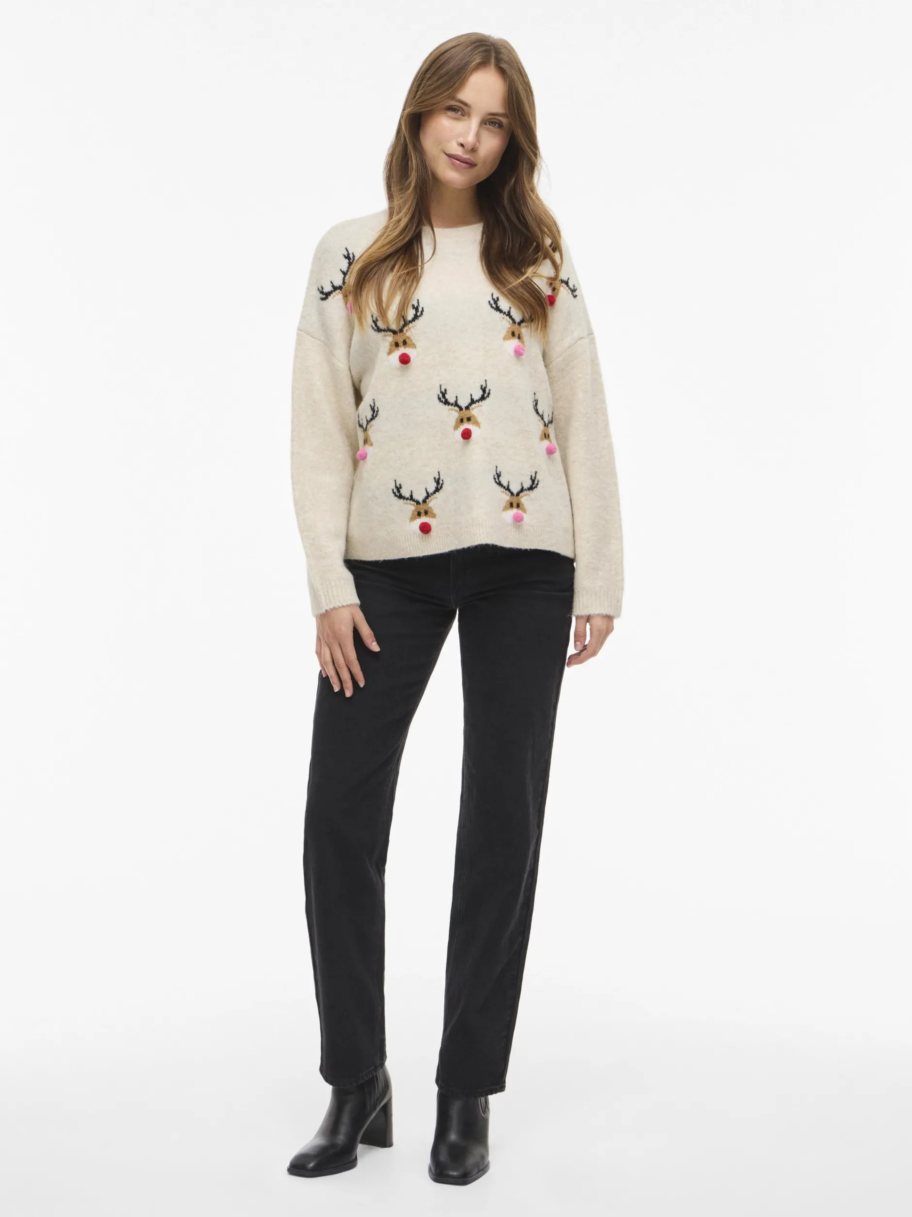 Vila Damen Pullover - VIMarcipel in beige braun
