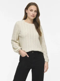 Vila Damen Strickpullover - VILiga in sand