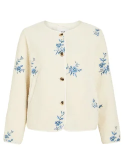 Vila Damen Teddy-Jacke - VIAda in sand indigo