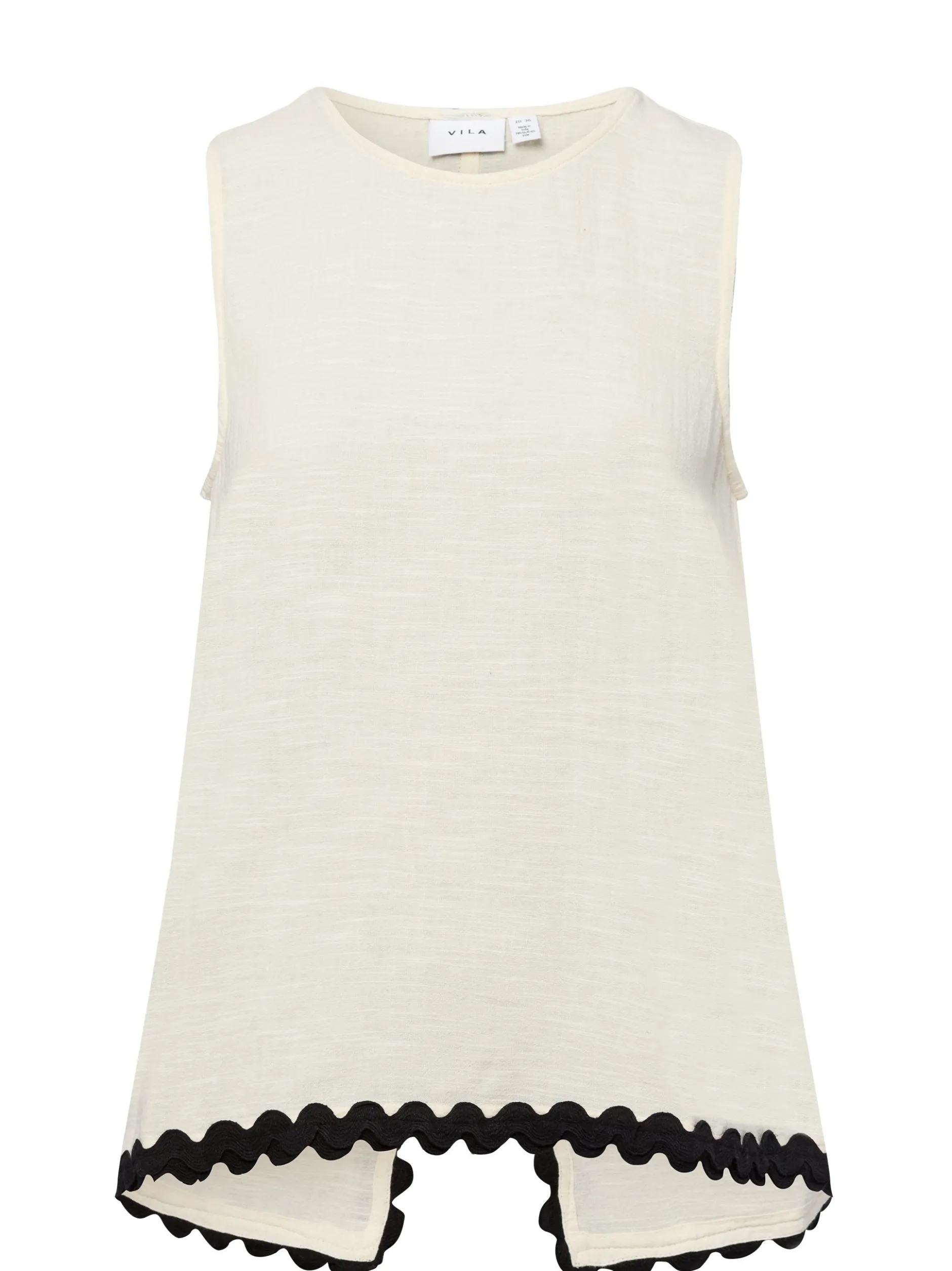 Vila Damen Top - VIManda in beige - Ausschnitt: Rundhals