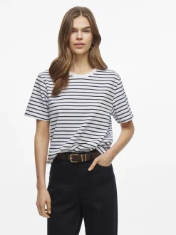 Vila Damen T-Shirt - VINora in weiß schwarz