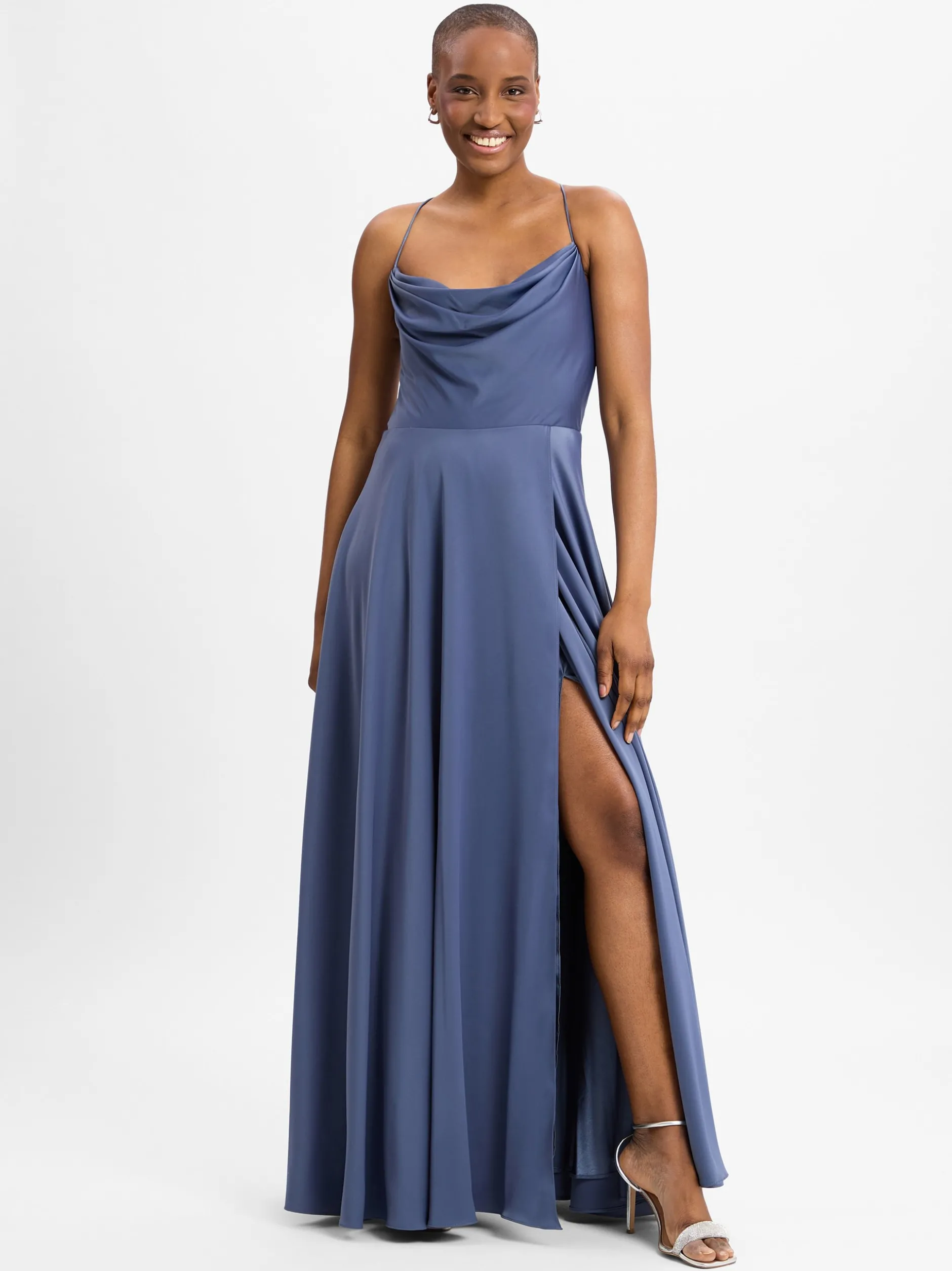 VM Damen Abendkleid in marine - Ärmel: ohne Arm