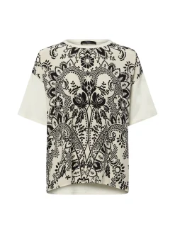 Weekend Max Mara Damen T-Shirt mit Seidenanteil - Pampas in beige schwarz