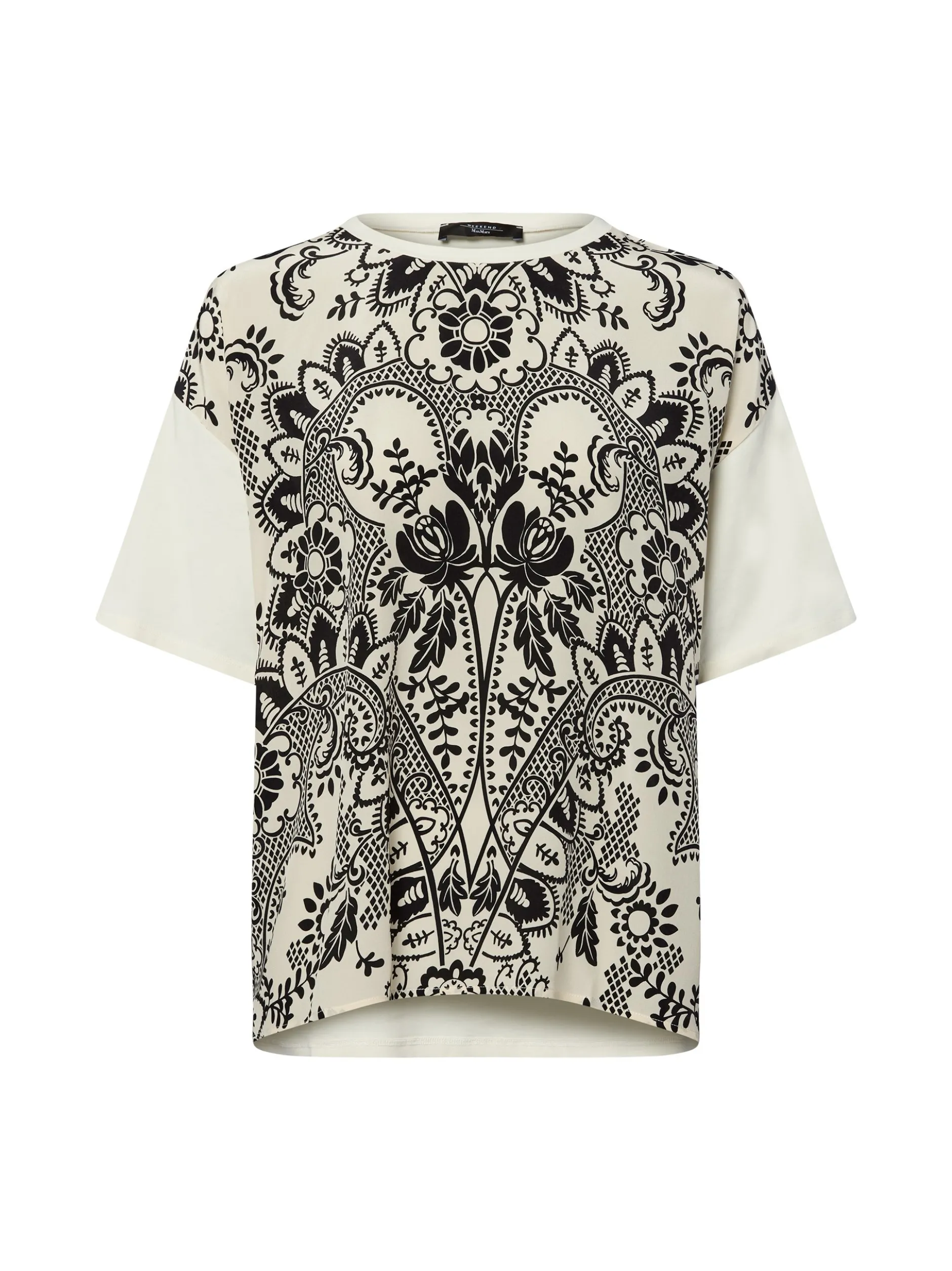 Weekend Max Mara Damen T-Shirt mit Seidenanteil - Pampas in beige schwarz